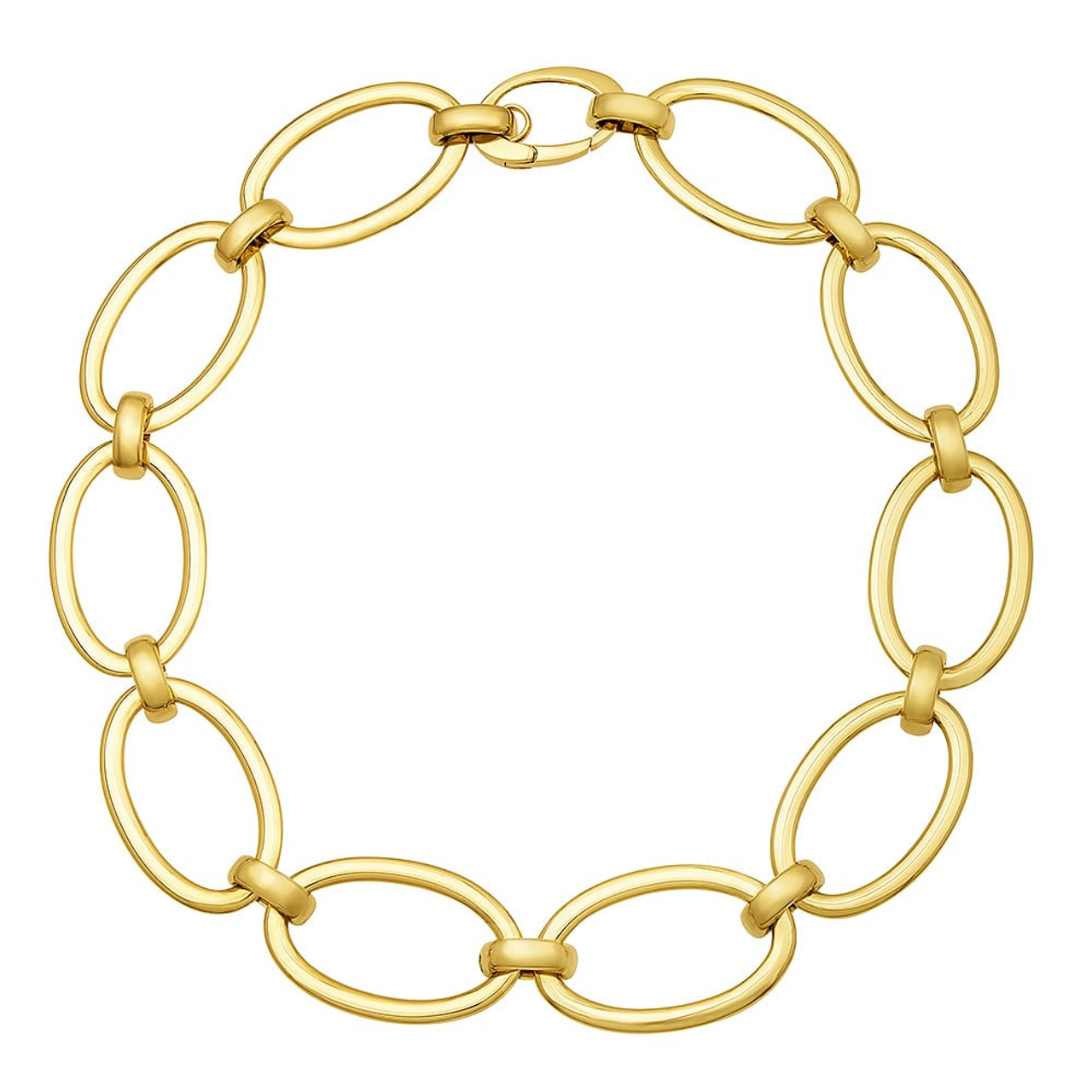 Large Oval Link Gold Necklace