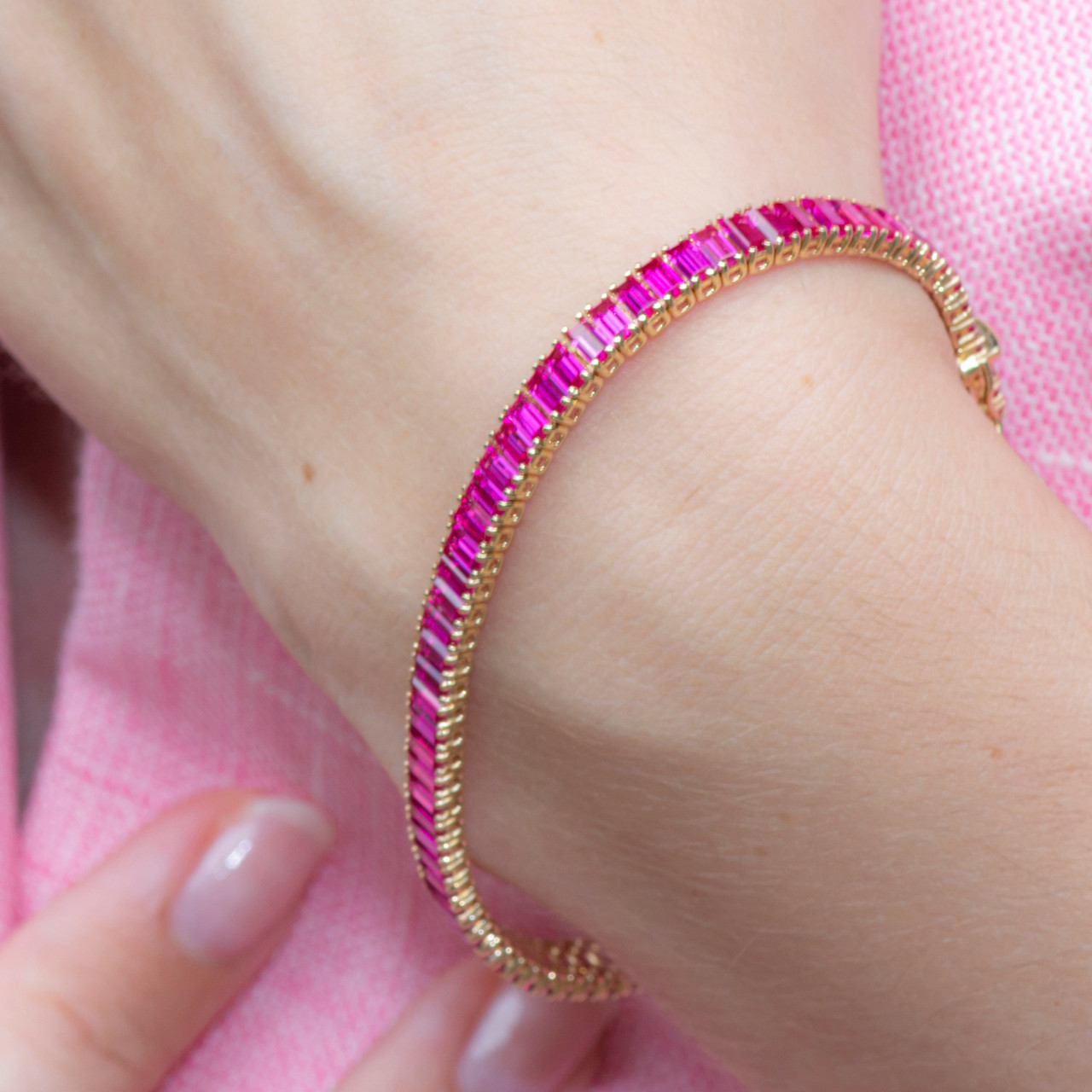 Pink Sapphire Heart Bracelet – SOHO DIAMONDS