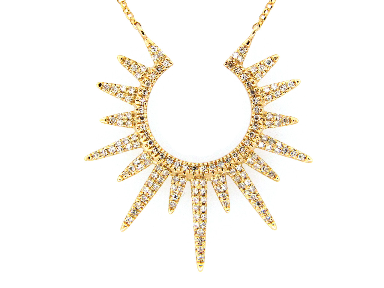 Large Diamond Sun Pendant | Designer 