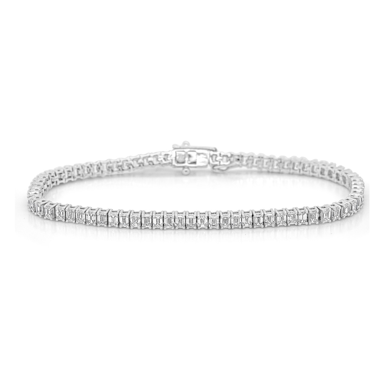14k White Gold Baguette & Round Diamond Tennis Bracelet 13.5 ctw – NYC  Luxury