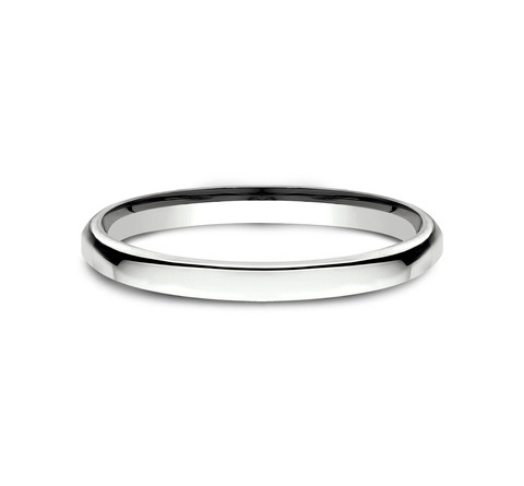 Comfort Fit Euro Dome Wedding Band Ring - Men's Women's 2mm-8mm Solid 14k White Gold - JewelWeSell