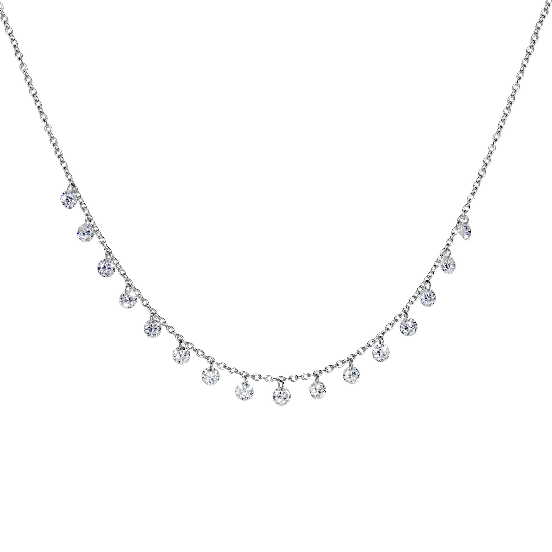 Invisible Diamond Shimmer Mini Necklace | Diamond Necklace | Diamond ...
