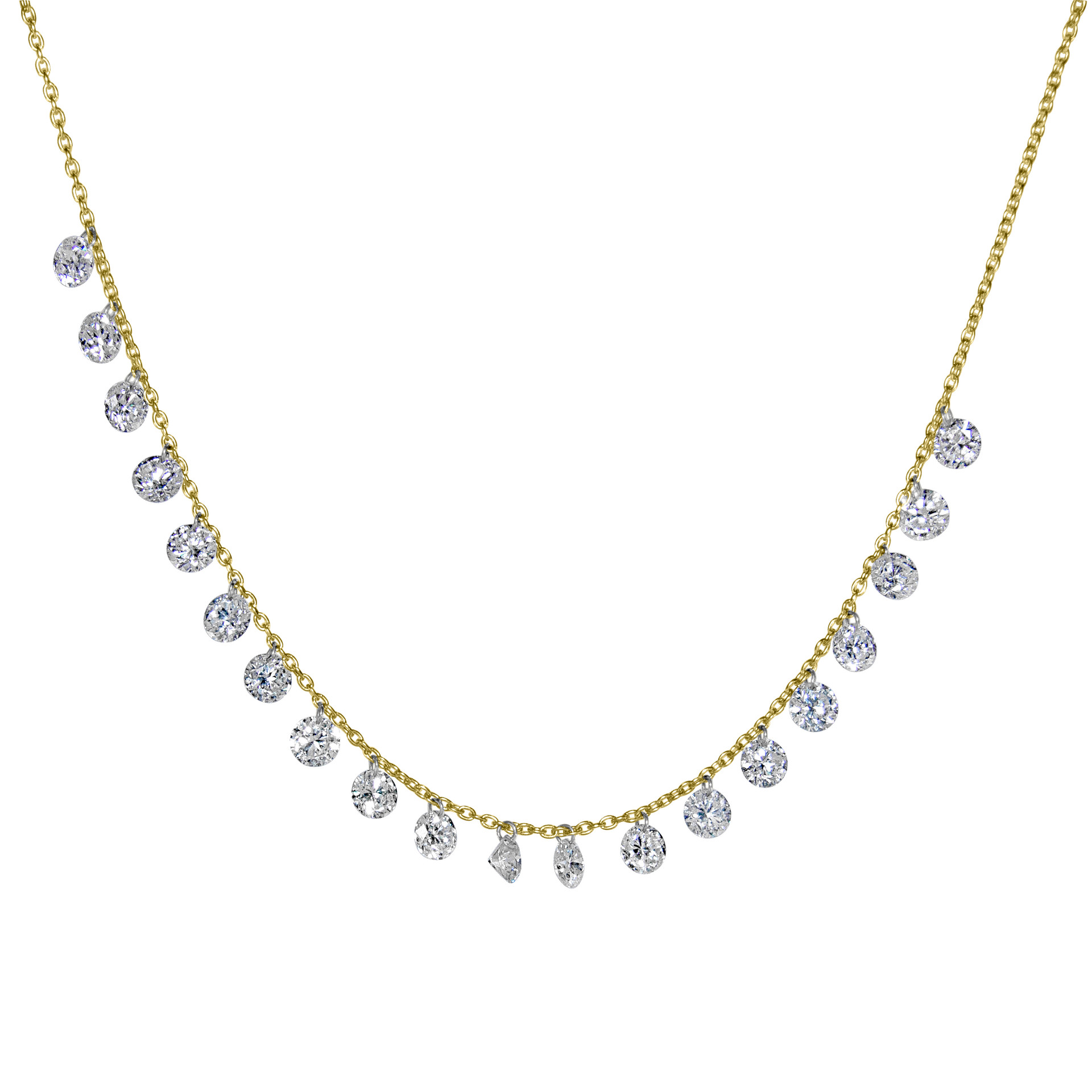 Floating Shimmer Diamond Necklace | Casual Diamond Necklace | Diamond ...