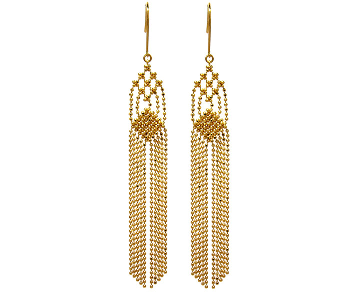 Gold Tassel Earrings Long Gold Earrings Designer Gold Earrings