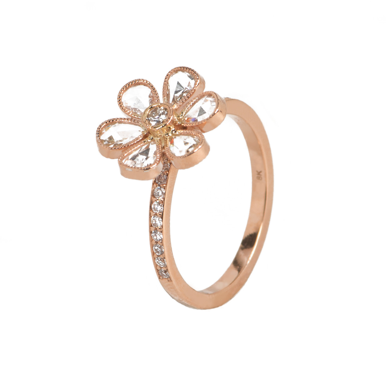 Rose Gold Flower Ring Flower Engagement Rings New York City