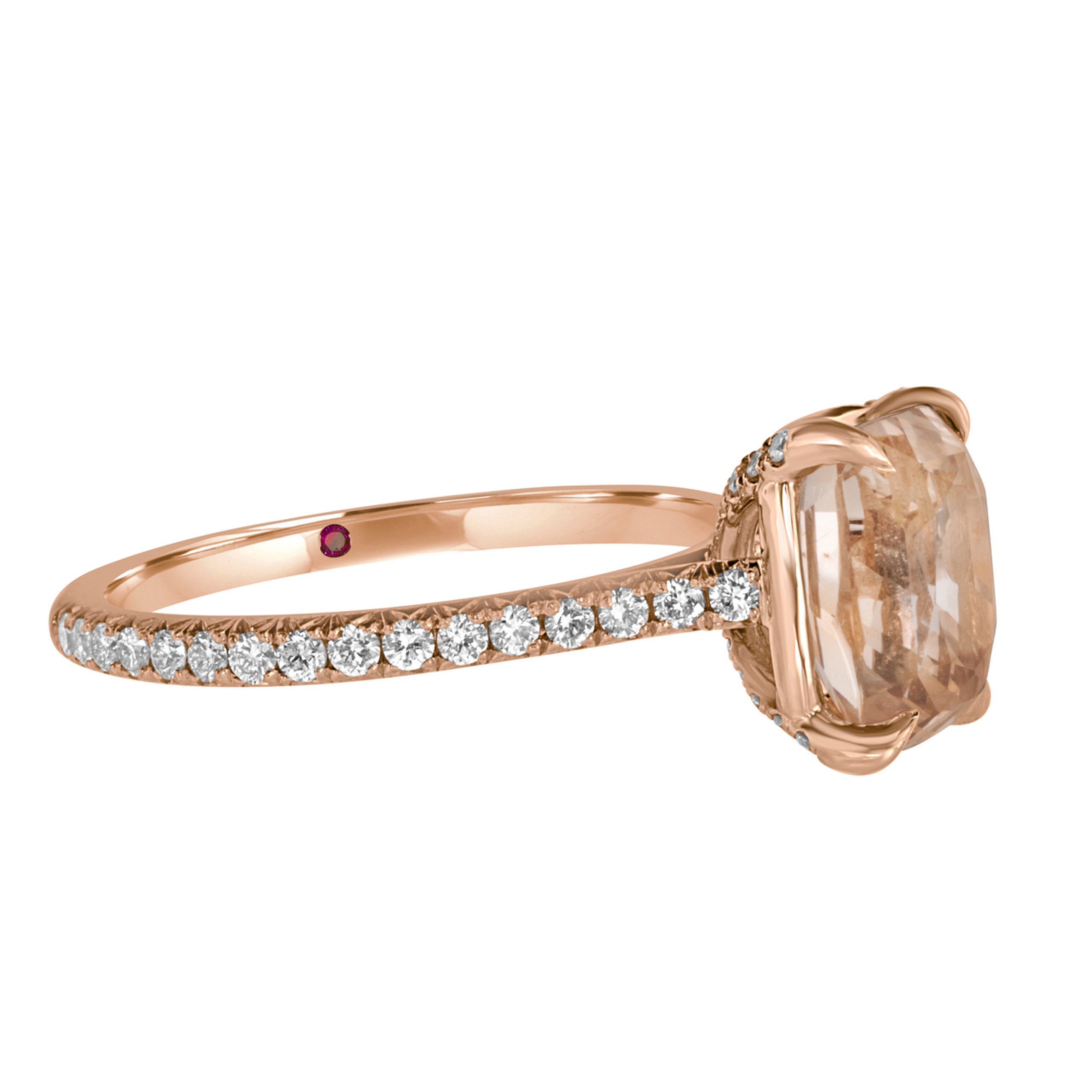 Peach Sapphire Ring | Peach Sapphire Engagement Ring | Padparadscha ...