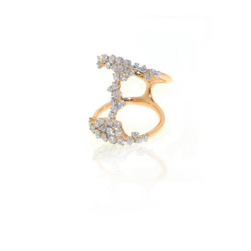 Casato Free Form Rose Gold Ring with White Diamonds