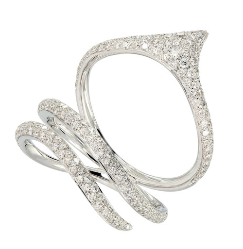 Diamond Pave Ring in White Gold with Open Space Diamond Pave Ring in White Gold with Open Space