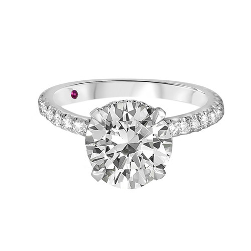 Brilliant Cut Diamond Engagement Ring with Hidden Halo- Nile Brilliant Cut Diamond Engagement Ring with Hidden Halo- Nile