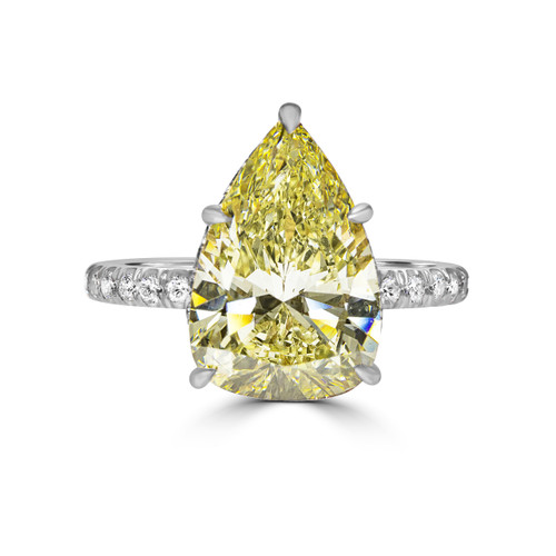 Fancy Yellow Pear Shape Diamond with Hidden Halo- Nile 