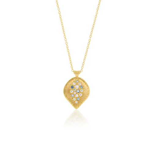 Aquamarine and Diamond Pendulum Pendant