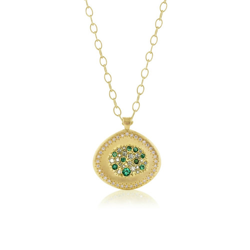 Emerald and Diamond Gold Pendant 