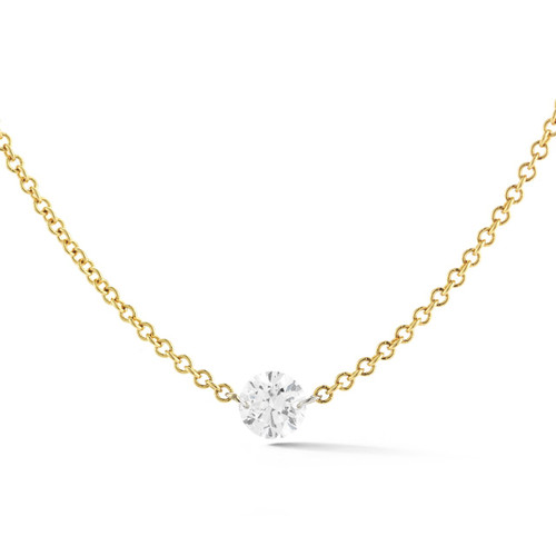 Or & Elle | Île Pear Necklace | Diamond Solitaire Floating Pendant