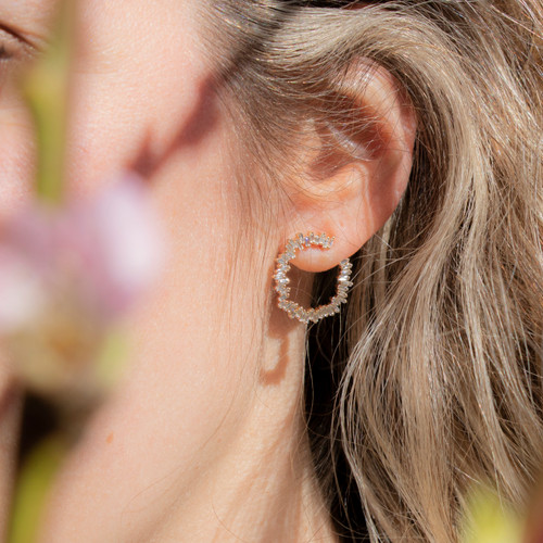 Diamond Baguette Open Circle Earrings- Instagram 