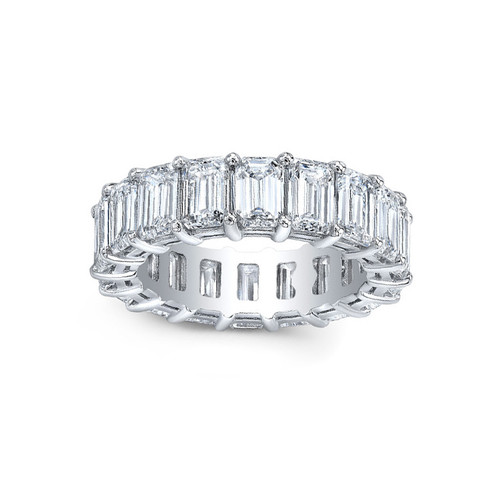 Diamond Emerald Cut Prong Eternity Ring