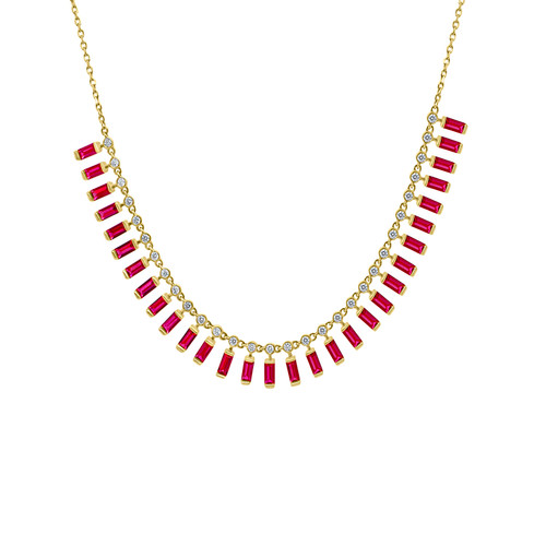 Ruby Baguette Necklace