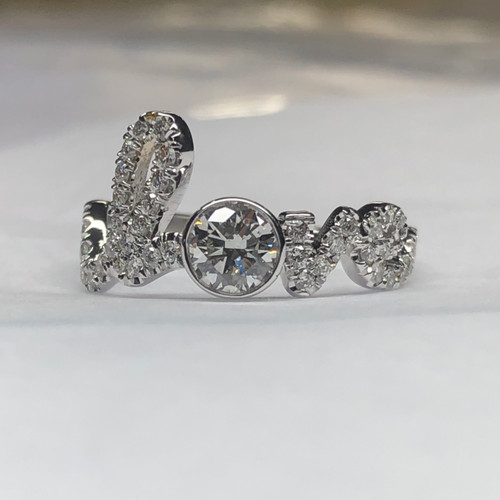 Diamond Script Ring 