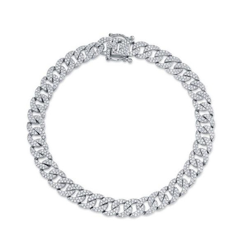 Mini Cuban Link Diamond Bracelet white gold Mini Cuban Link Diamond Bracelet white gold