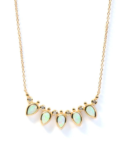 Opal Fan Necklace 