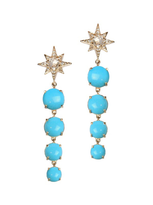 Star Turquoise Drop Earrings 