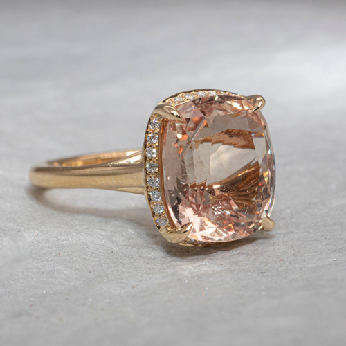 Padparadscha Yellow Gold Tulip Ring