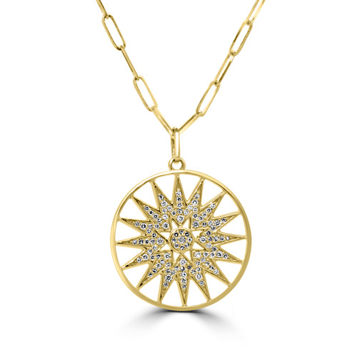 Sun Diamond Medallion Pendant 