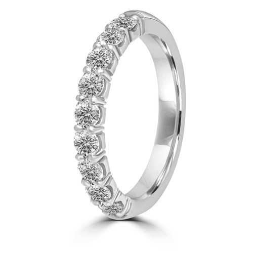Half Way Brilliant Cut Diamond Wedding Band- 3MM -side 