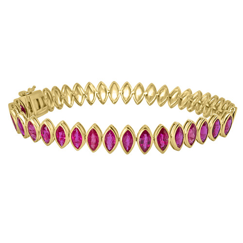 Ruby Marquise Gold Bracelet 