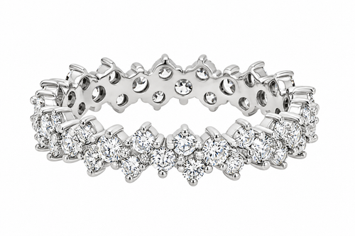 Cluster Diamond Wedding Band white gold
