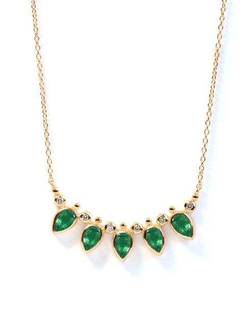 Emerald Five Pear Necklace 