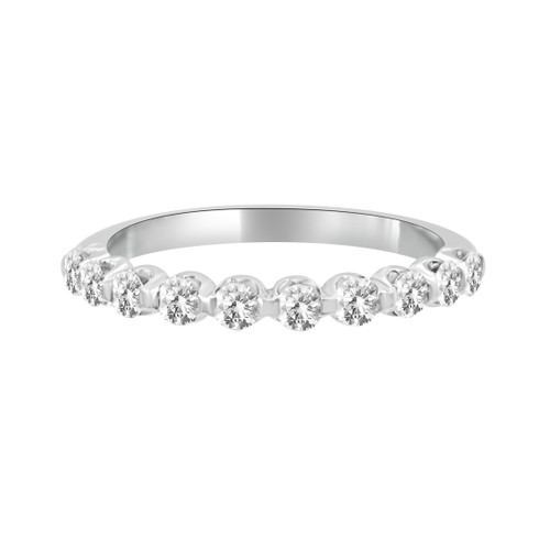 Shared Prong Half Way Diamond Ring Standing 