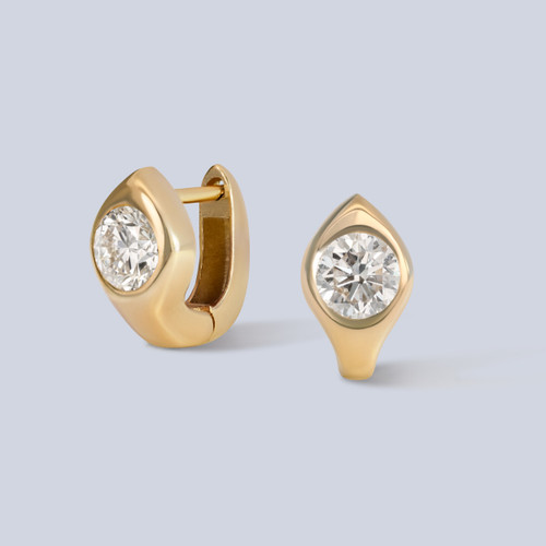 Lab Diamond Round Huggie Hoops Illuminate Collection Side View