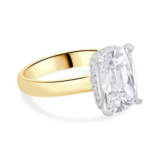 Elongated Cushion Diamond Engement Ring - Nile Side View