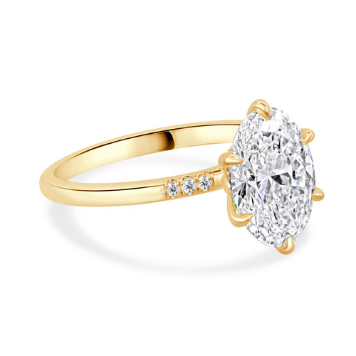 Oval Diamond Engagement Ring - Crown Side View