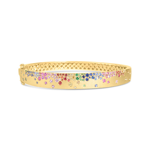 Rainbow Sapphire Bangle Bracelet