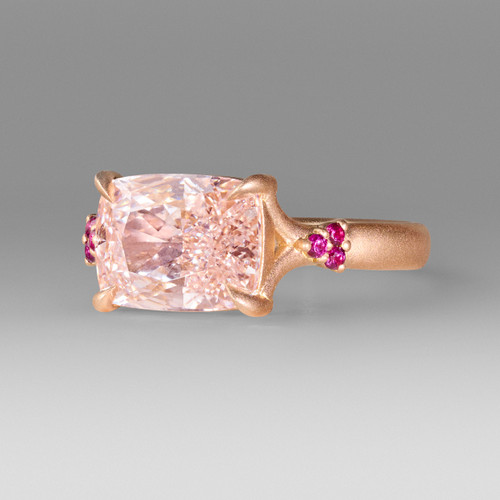 Fancy Pink Cushion Diamond Custom Engagement Ring-pink lab grown diamond