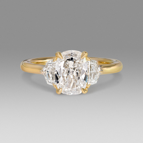 Cushion Cut Diamond Engagement Ring with Cadillacs