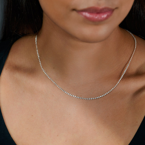 Floating Diamond Necklace 18"- on-figure