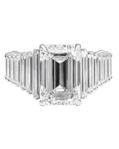 Prism Emerald Cut Diamond Step Cut Ring in Platinum