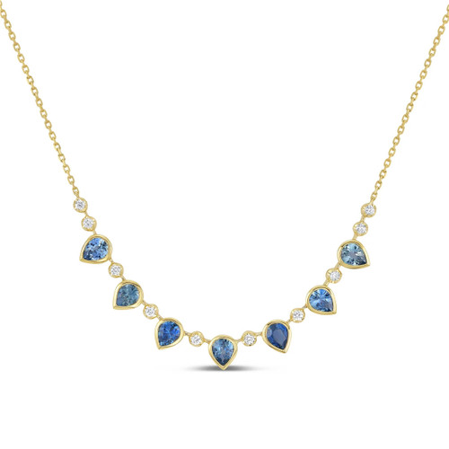 Pear Shaped Montana Sapphire Necklace