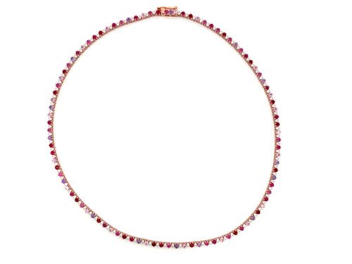 Pink-Purple Sapphire and Ruby Necklace-full