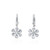 Rose Cut Diamond Flower Leverback Earrings in Platinum