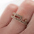 Personalized Ring | Champagne Diamond & Rose Gold Spells out Faithon finger