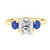 Cushion Diamond Engagement Ring with Sapphires Yellow Gold
