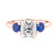 Cushion Diamond Engagement Ring with Sapphires-Cape Verde  
