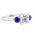 Cushion Diamond Engagement Ring with Sapphires-Side