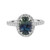 Oval Greenish Blue Bicolor Sapphire Engagement Ring 