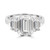 Emerald Cut Three Stone Diamond Engagement Ring 