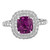 Purple Pink Sapphire Double Halo Ring 