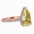 Fancy Yellow Pear Shape Diamond in Rose Gold - side view
